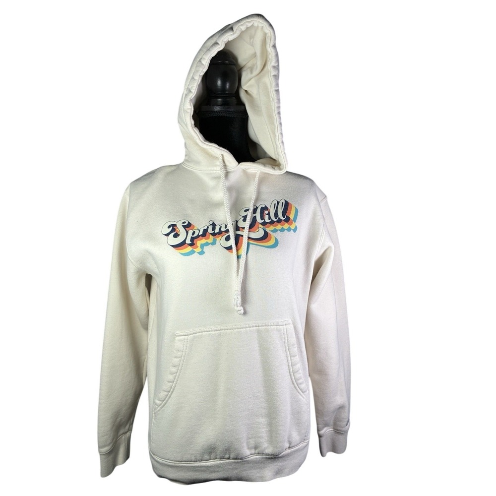 Independent Trading Co‎ Spring Hill Retro Graphic Hoodie Cream Womens XS